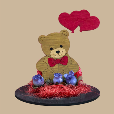 Αρκουδάκι με καρδιές μπαλόνια
