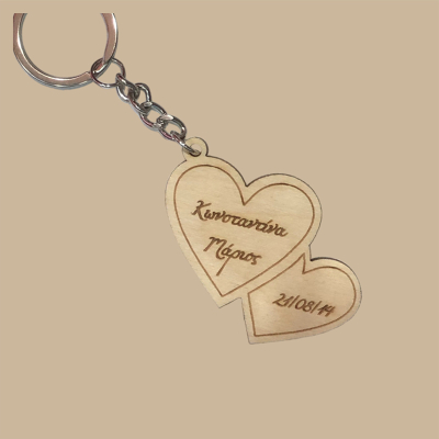 Μπρελόκ διπλή καρδιά